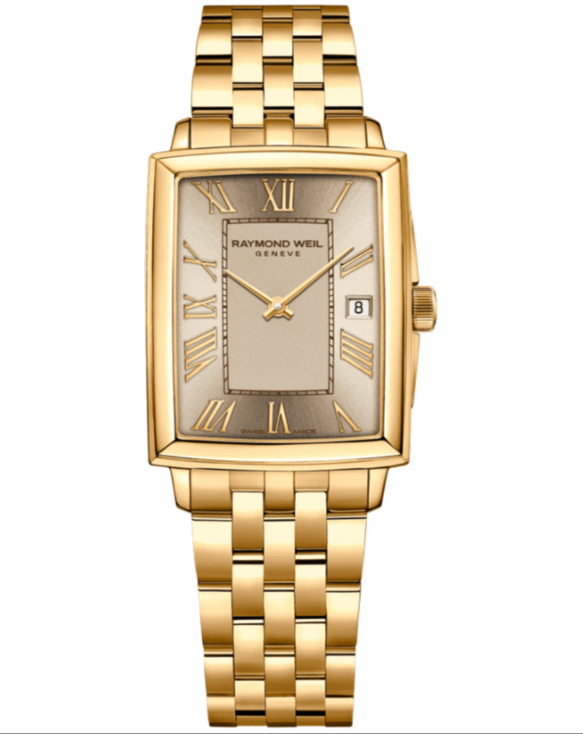 Raymond Weil Lady TOCCATA Rectangular 23.4 x 34.6mm Yellow Roman Nume John Ross Jewellers