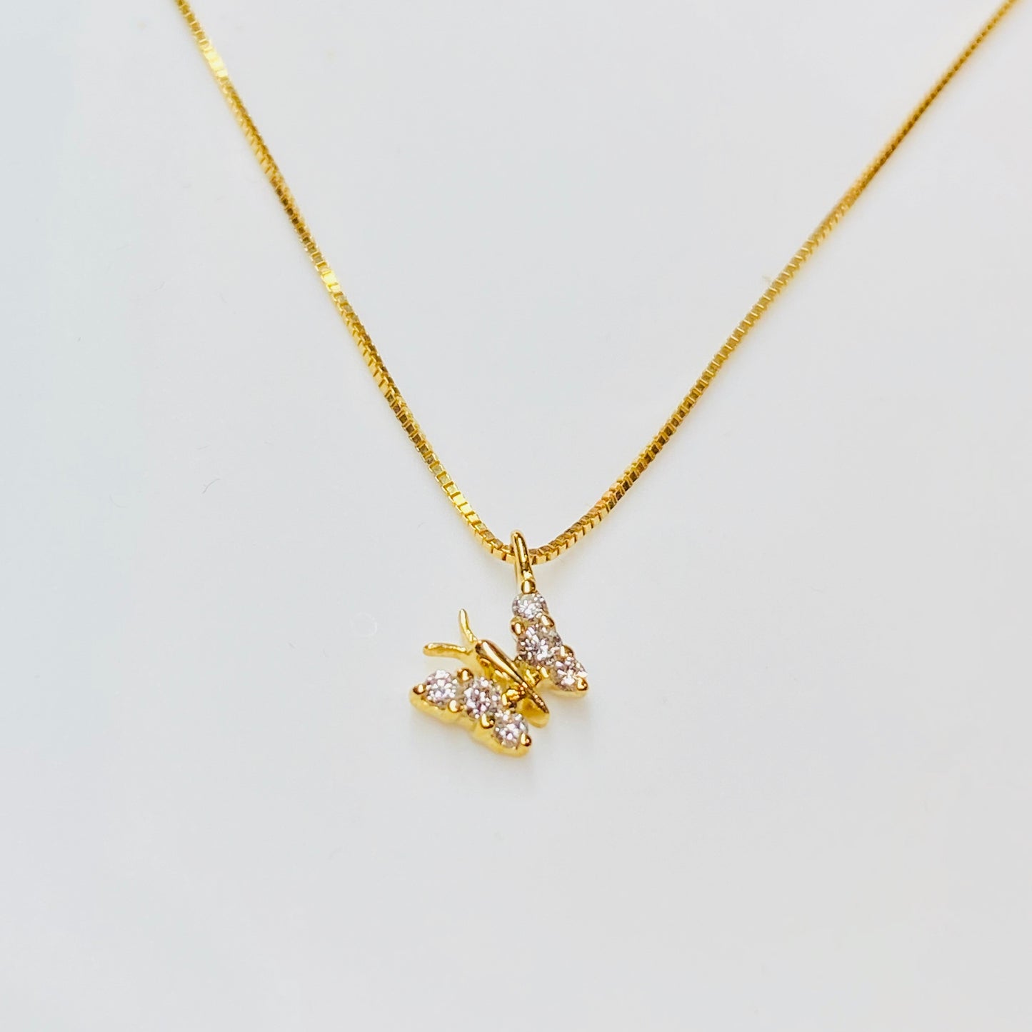 18ct Gold Diamond Butterfly Necklace - 0.09ct - John Ross Jewellers