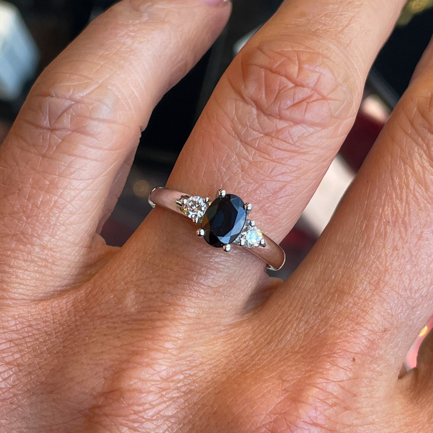 9ct White Gold Sapphire & Diamond Ring - John Ross Jewellers