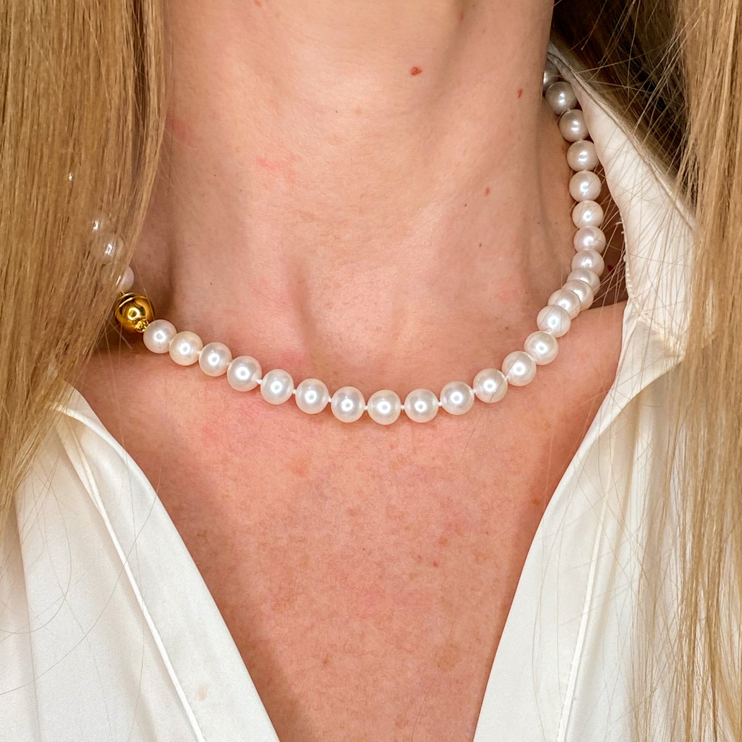 Cultured Freshwater Pearl Necklace | 9-10mm - John Ross Jewellers