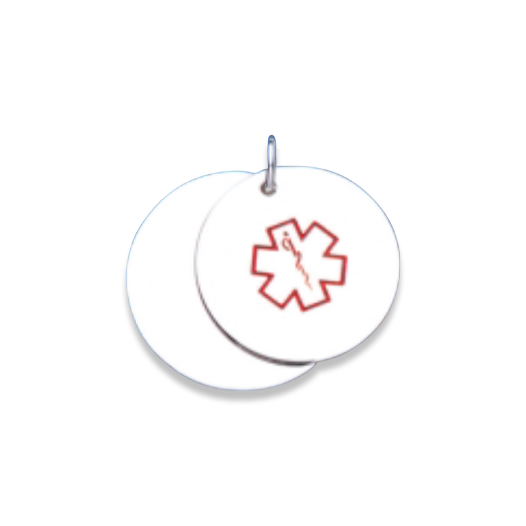 Silver Medical Alert Necklace | Round Disc - John Ross Jewellers