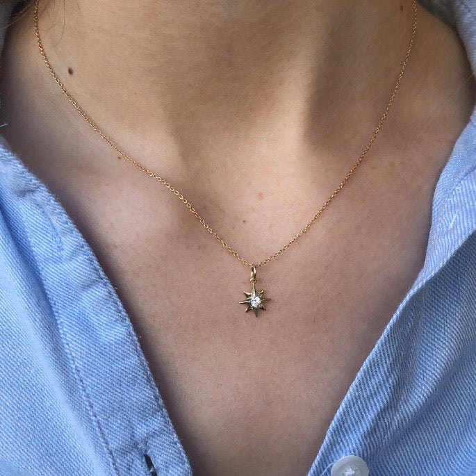 9ct Gold Compass Star Pendant - John Ross Jewellers