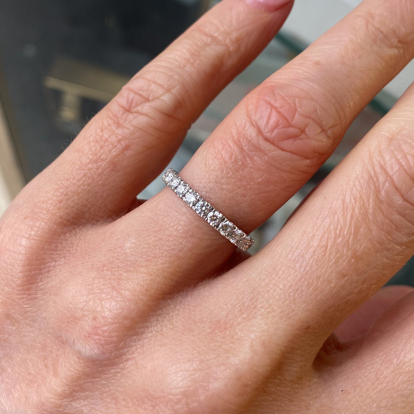 18ct White Gold Diamond Set Wedding/Eternity Band | 0.57ct - John Ross Jewellers