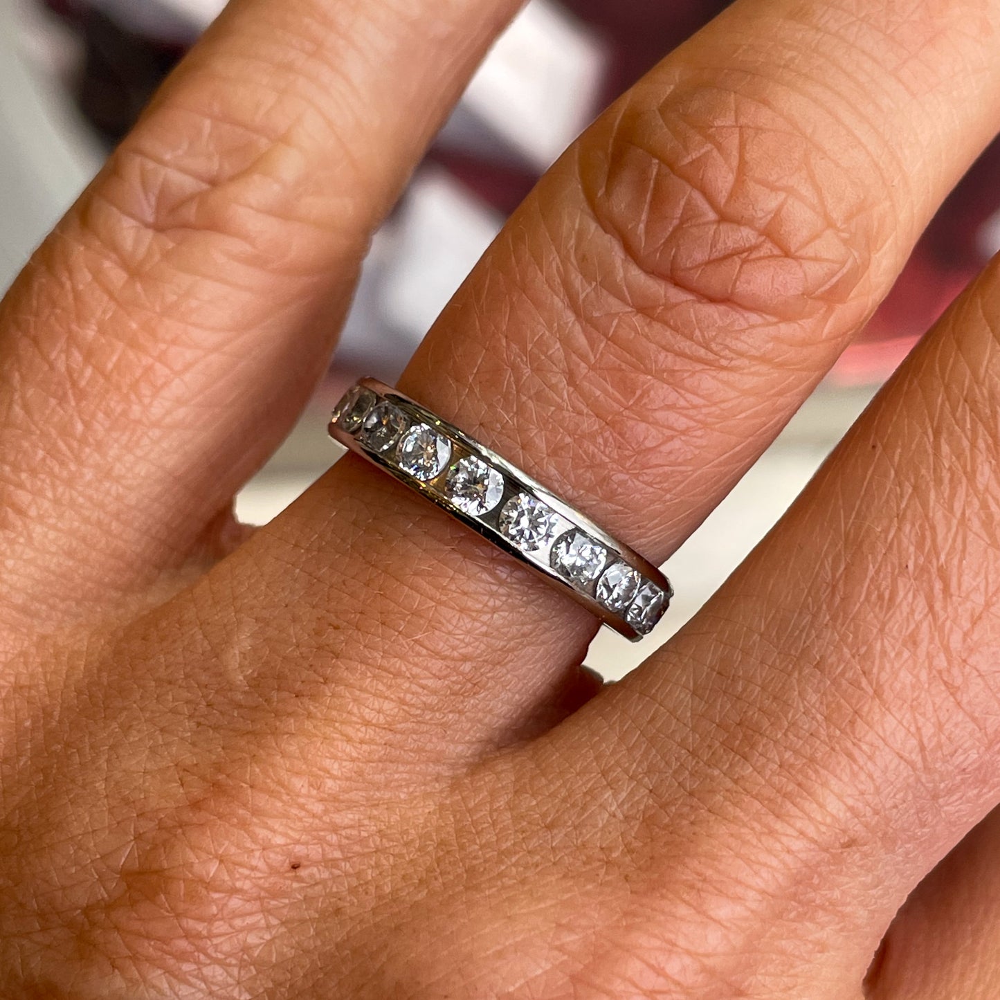 Titanium Fully Set CZ Eternity Ring | 4mm - John Ross Jewellers