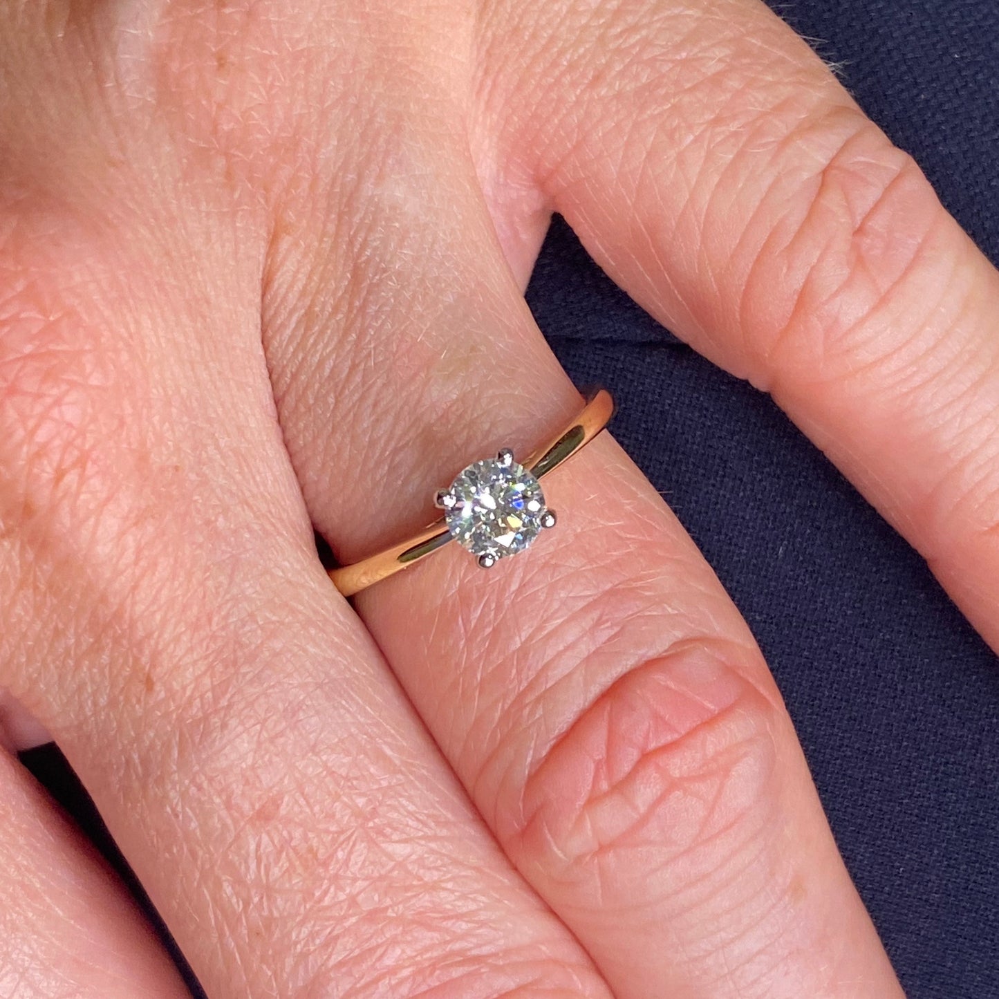 18ct Gold 0.61ct G SI2 Four Claw Solitaire Ring - John Ross Jewellers
