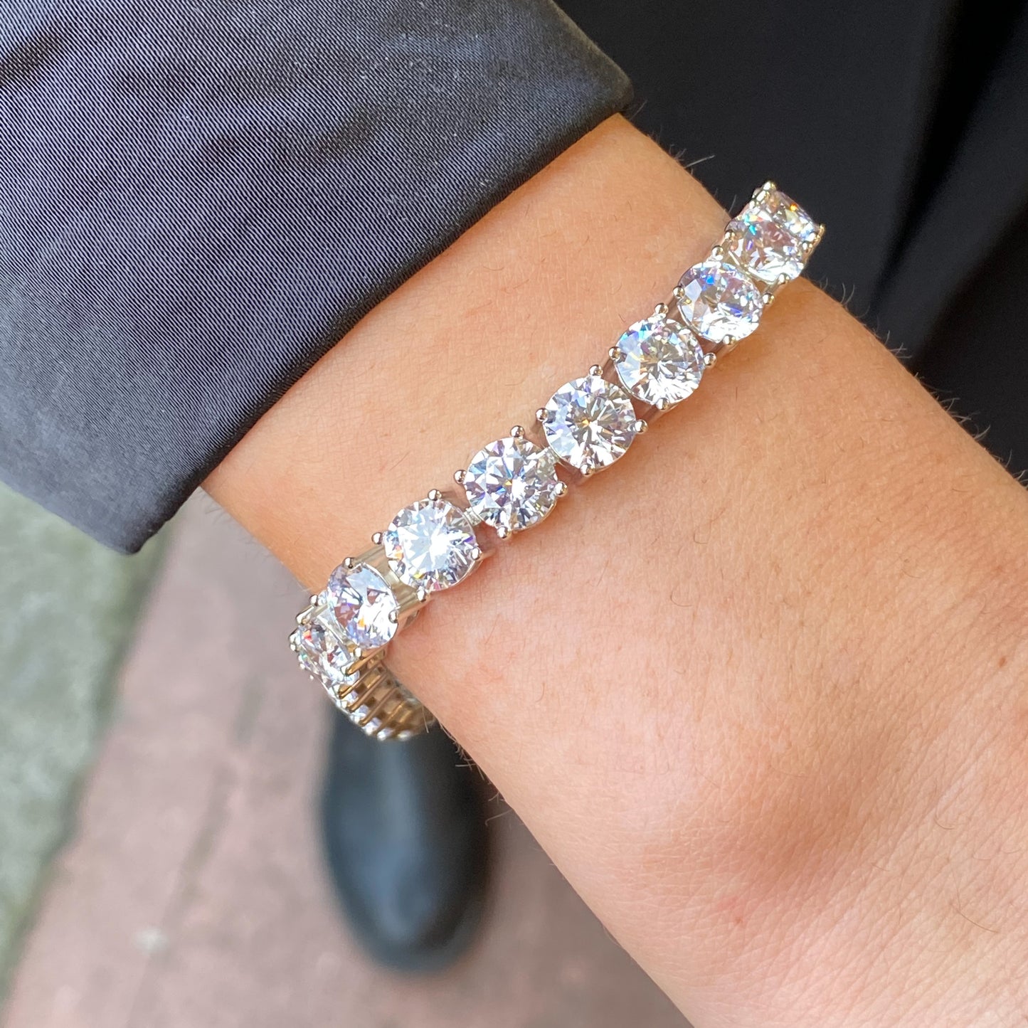 Silver Claw Set CZ Tennis Bracelet | 8mm CZs - John Ross Jewellers