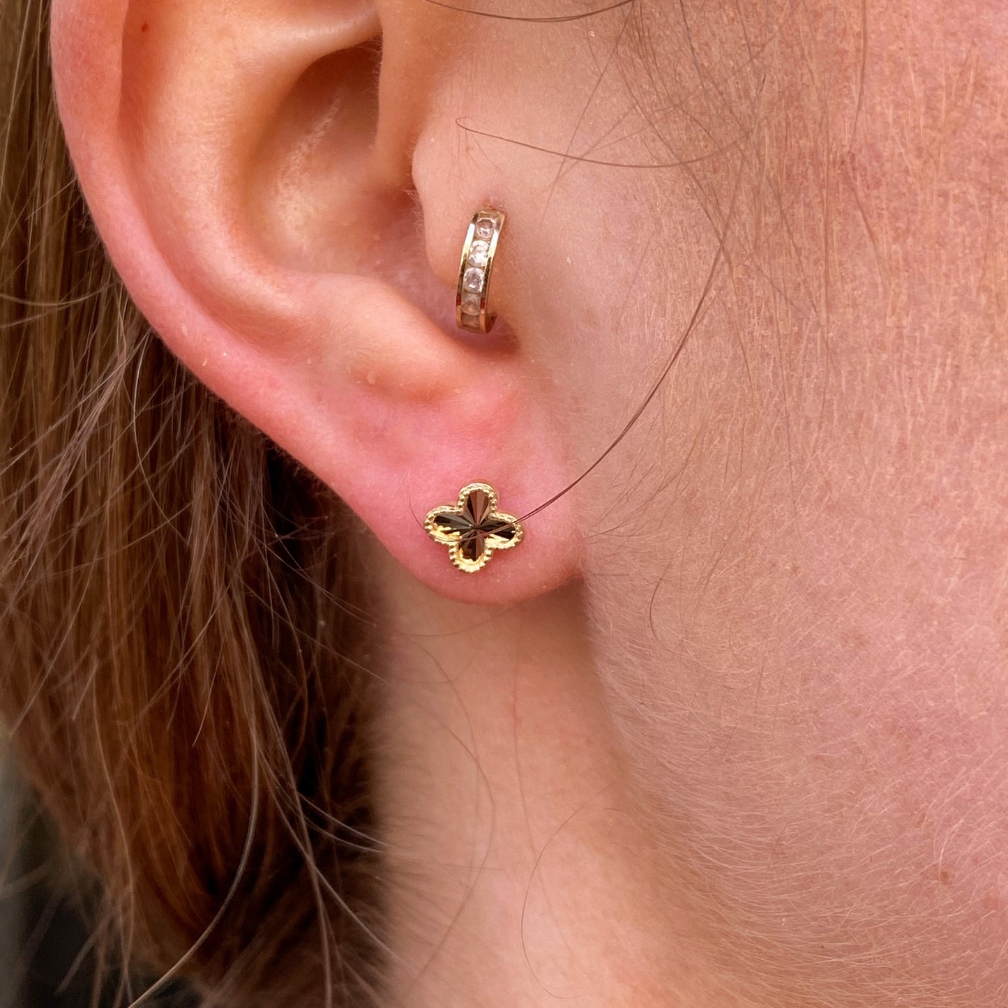 9ct Gold Alhambra Style Quatrefoil Stud Earrings | 7mm - John Ross Jewellers