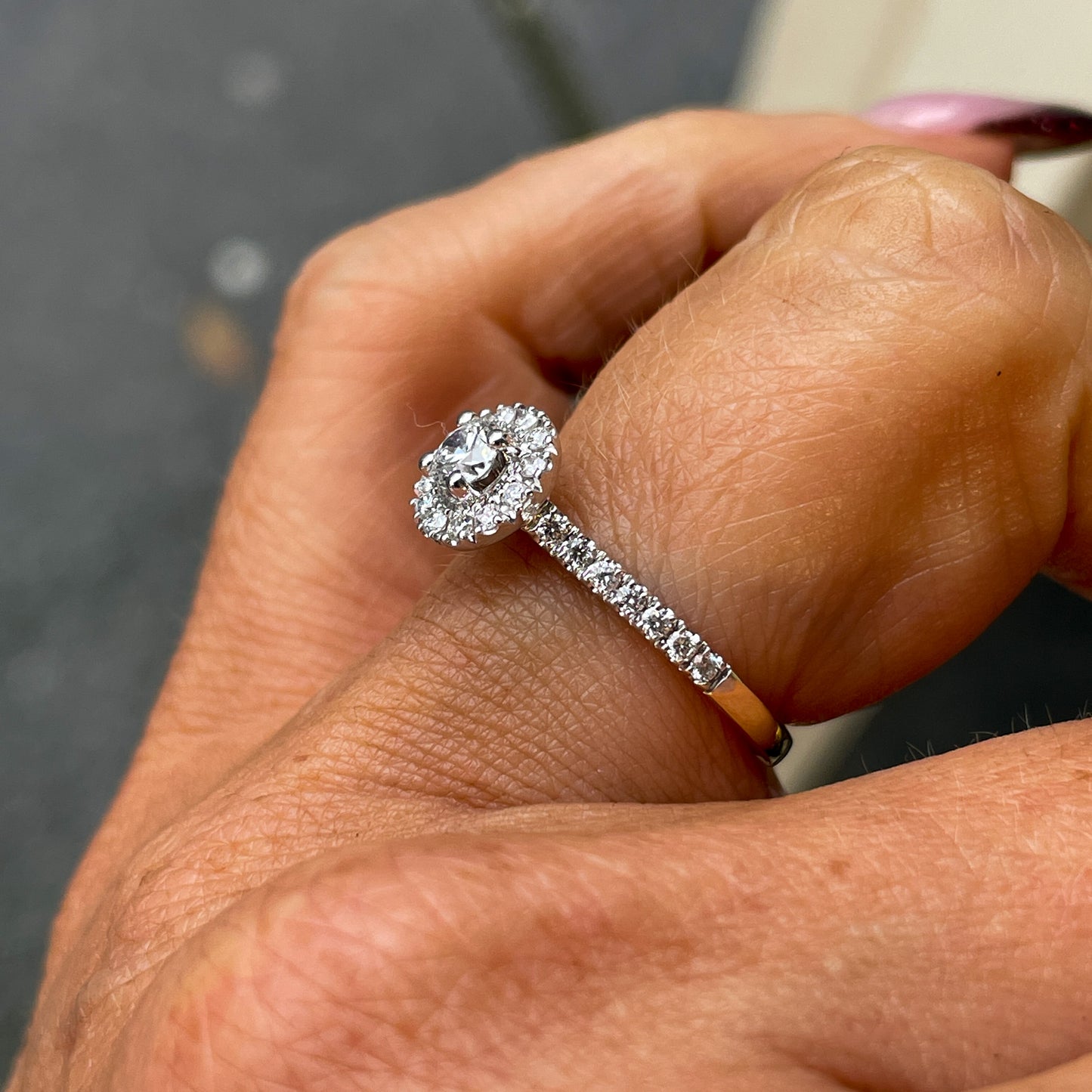 18ct Gold Cluster Diamond Engagement Ring | 0.50ct - John Ross Jewellers