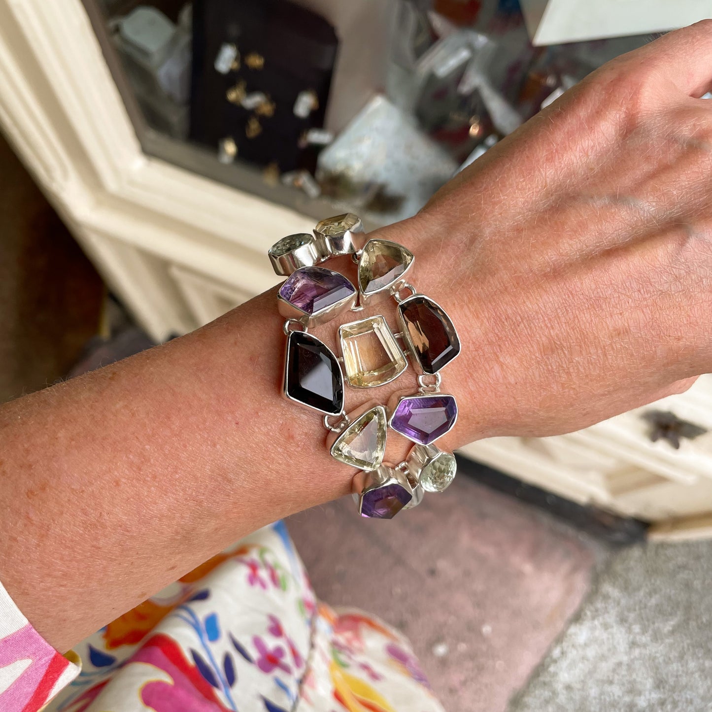 Silver Mixed Quartz Bracelet - John Ross Jewellers