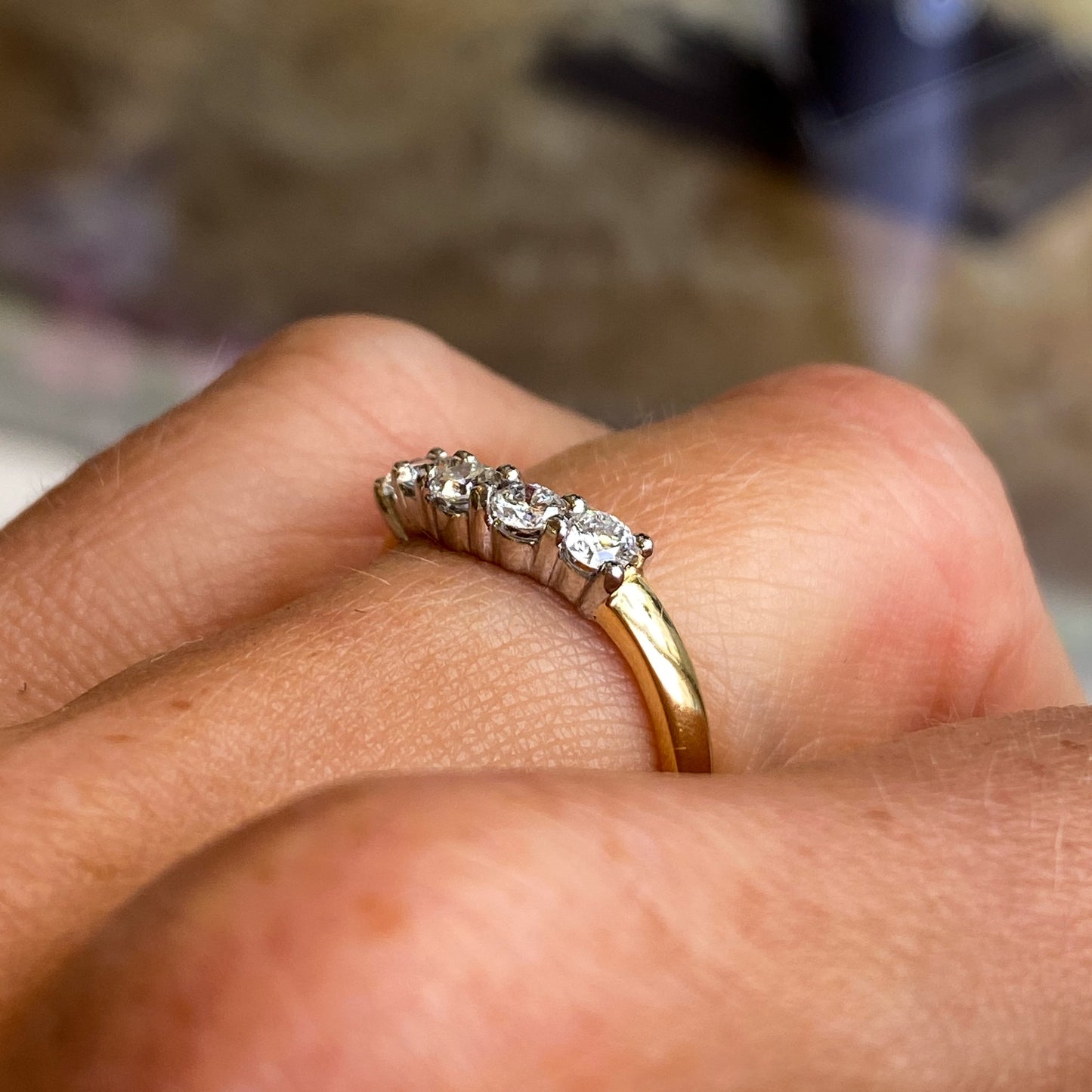 18ct Gold 0.54ct Five Stone Diamond Eternity Ring | Curved - John Ross Jewellers