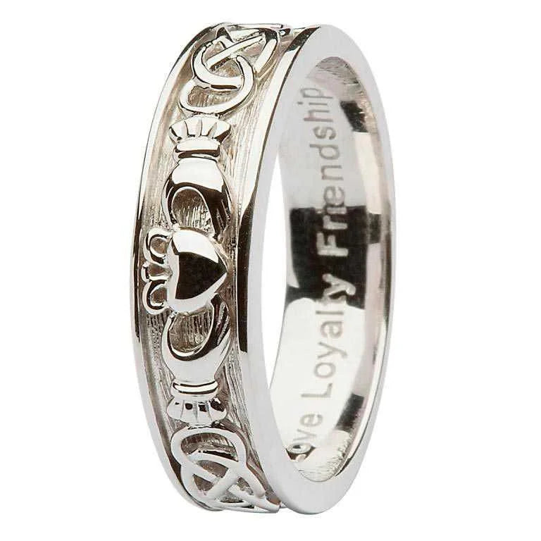 Silver Claddagh Band - John Ross Jewellers
