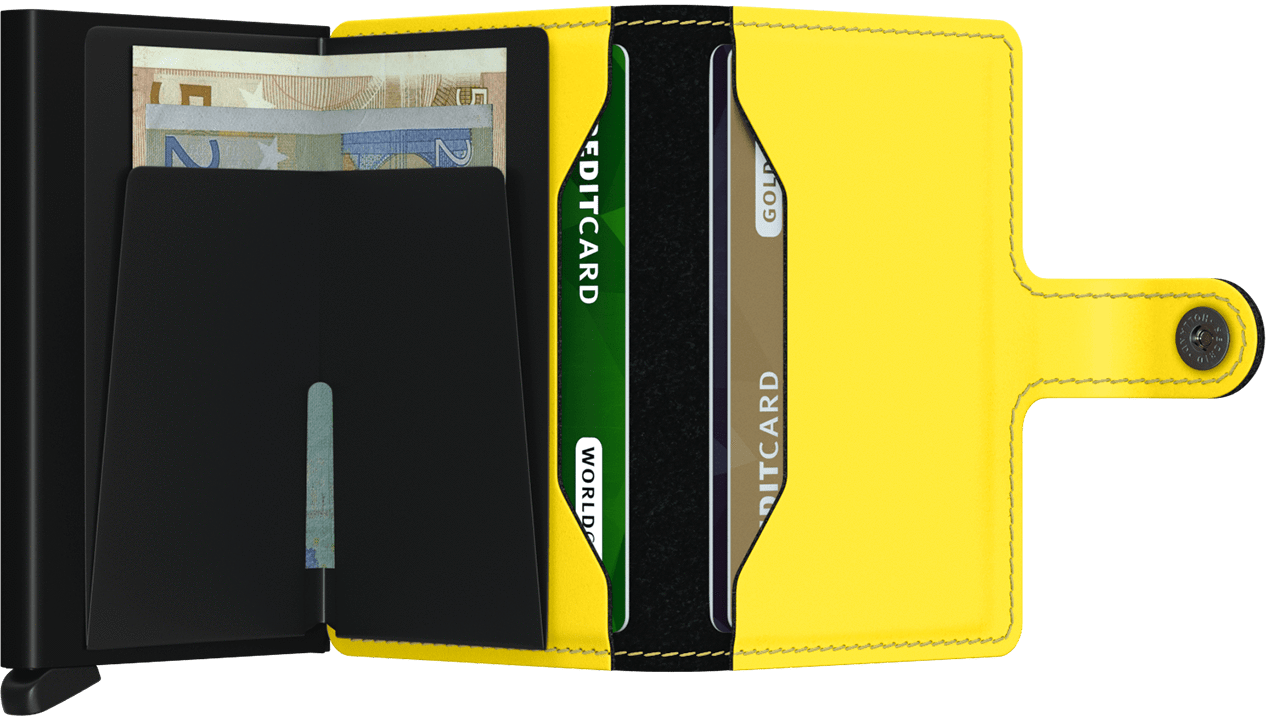 SECRID Miniwallet Matte Black & Yellow - John Ross Jewellers