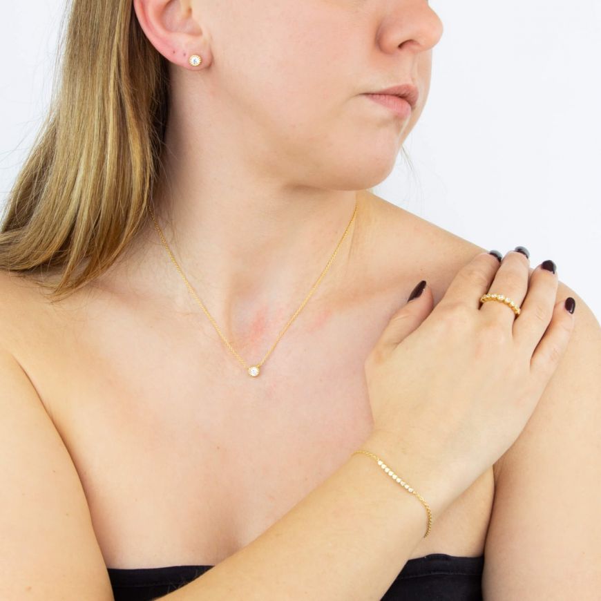 Sunshine Millgrain CZ Ring - John Ross Jewellers