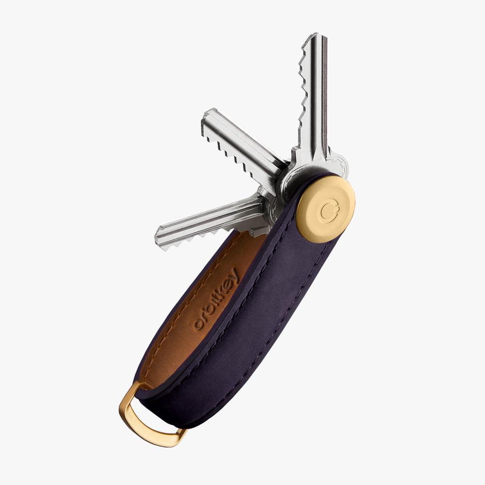 OrbitKey Key Organiser Crazy Horse Aubergine Purple - John Ross Jewellers