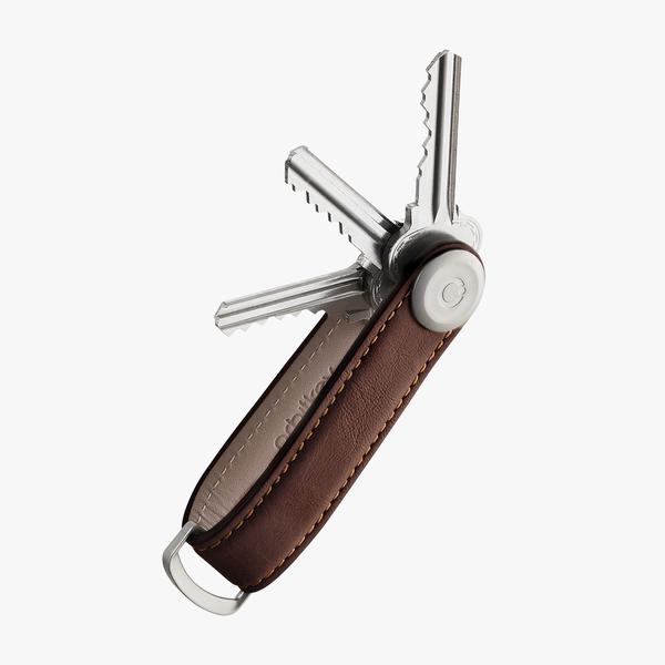 OrbitKey Key Organiser Leather Espresso/Brown - John Ross Jewellers