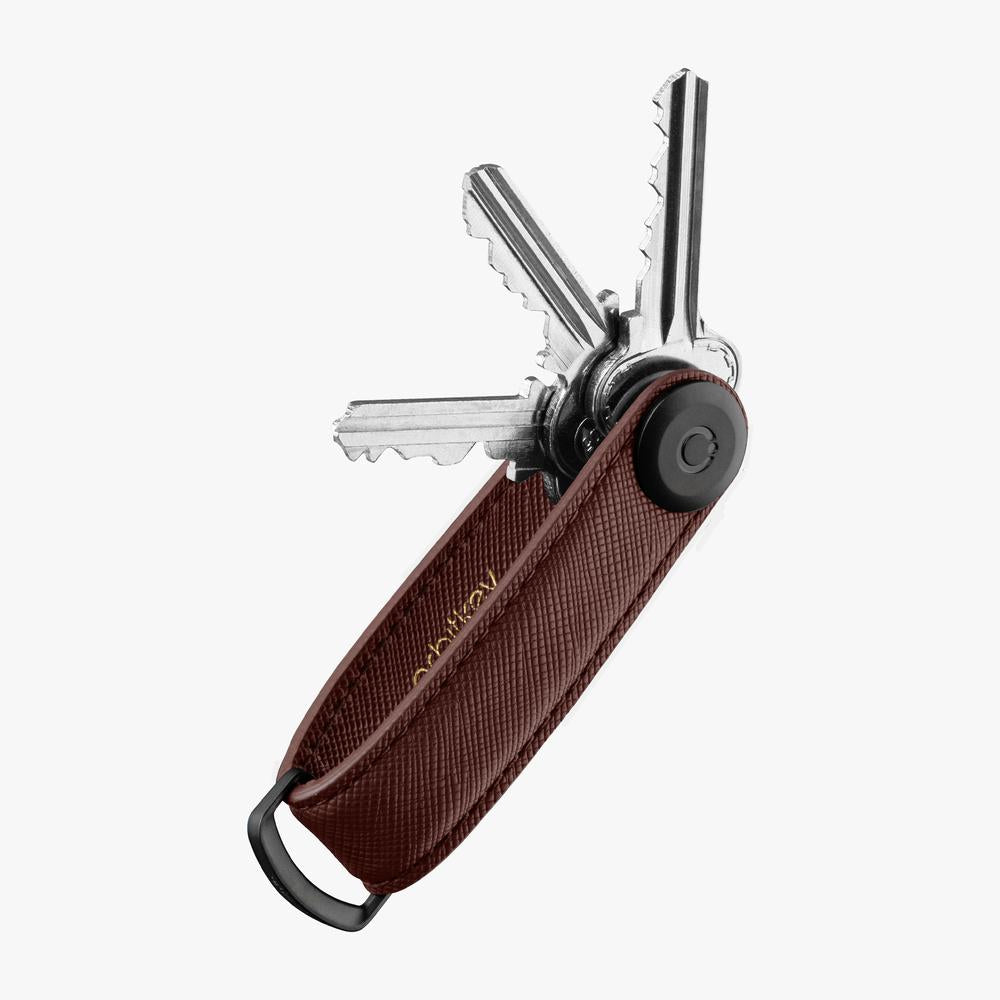 OrbitKey Key Organiser Saffiano Leather Cherry - John Ross Jewellers