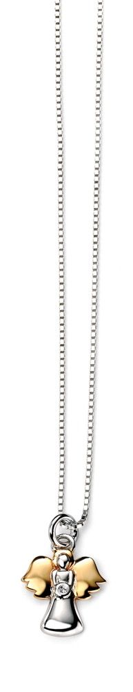 Silver Guardian Angel Pendant - D for Diamond - John Ross Jewellers
