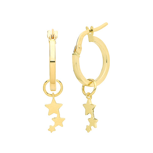 Ear Candy 9ct Gold Three Star Earring Charm - John Ross Jewellers