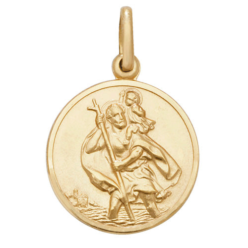 9ct Gold St Christopher Medal Necklace - Large - John Ross Jewellers