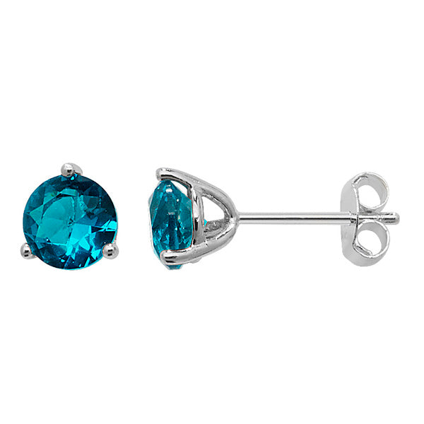 Silver Claw Set Birthstone Earrings - John Ross Jewellers