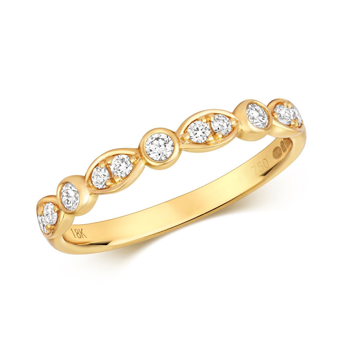 18ct Gold Dainty Diamond Eternity/Wedding Band 0.22ct - John Ross Jewellers