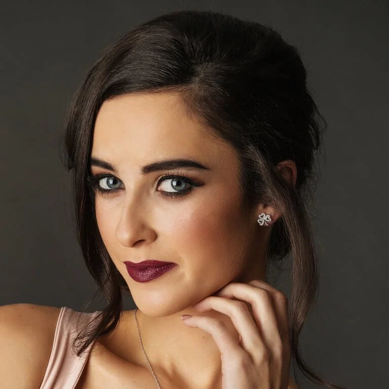 Silver Swarovski Shamrock Stud Earrings - John Ross Jewellers