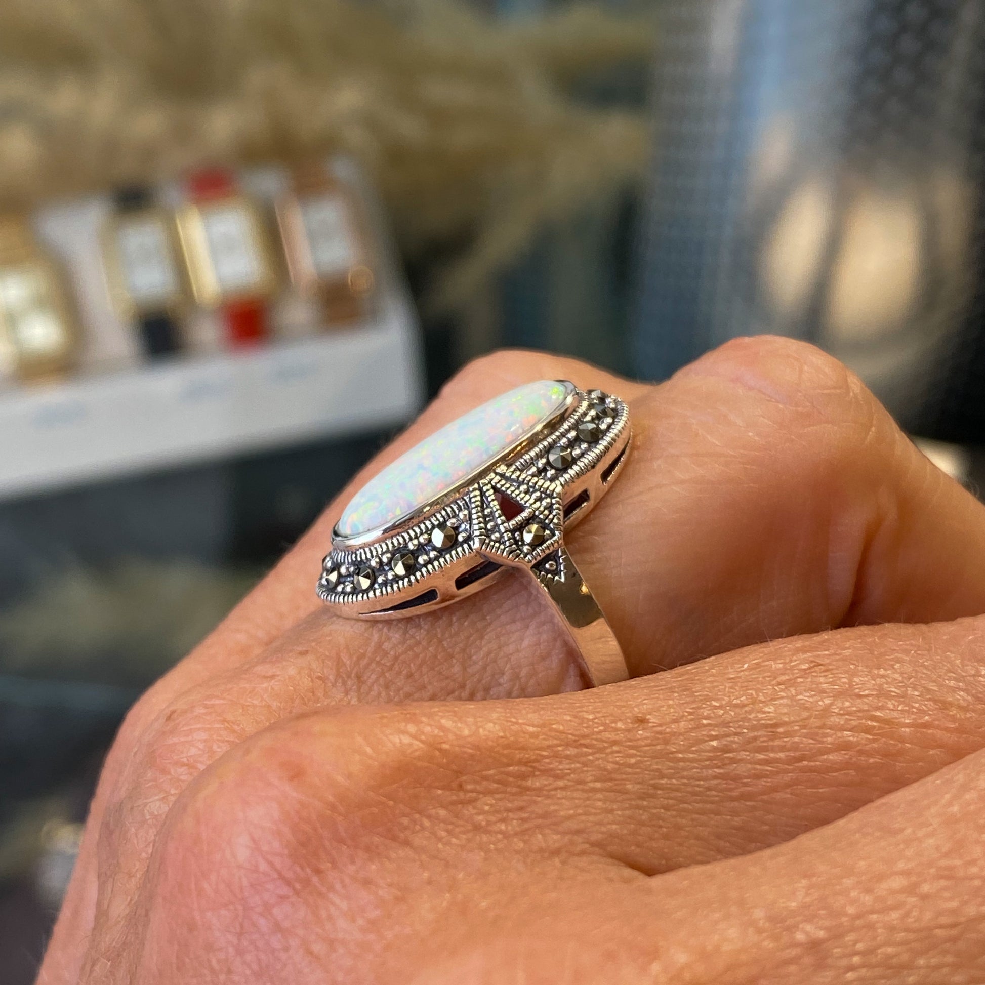 Jewellery White Gold Marcasite Rings Marcasite White Gold Claddagh