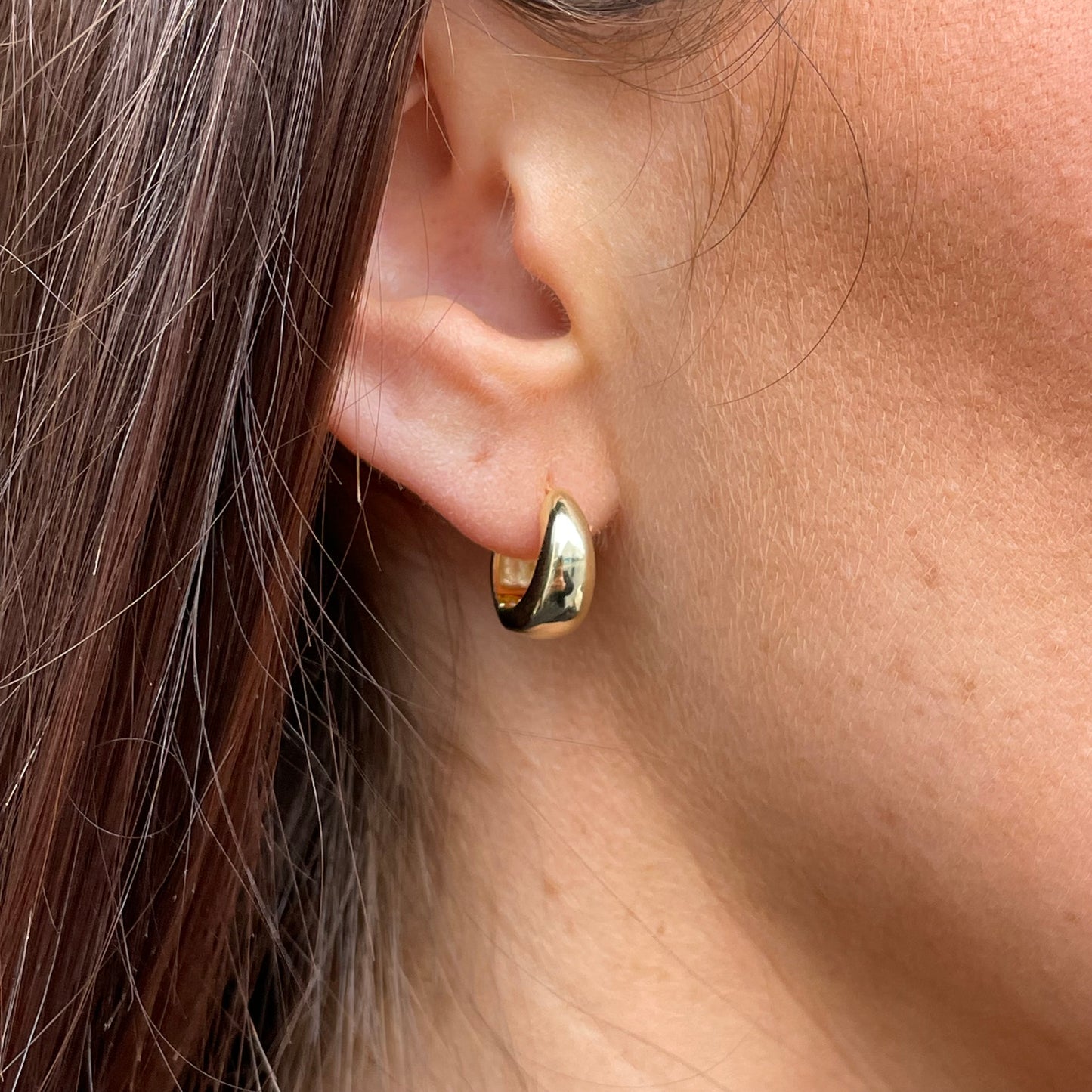 Sunshine Tapered Chunky Huggie Hoop Earrings - John Ross Jewellers