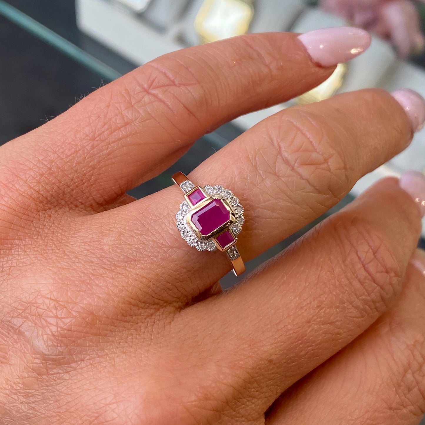 9ct Gold Ruby & Diamond Ring - John Ross Jewellers