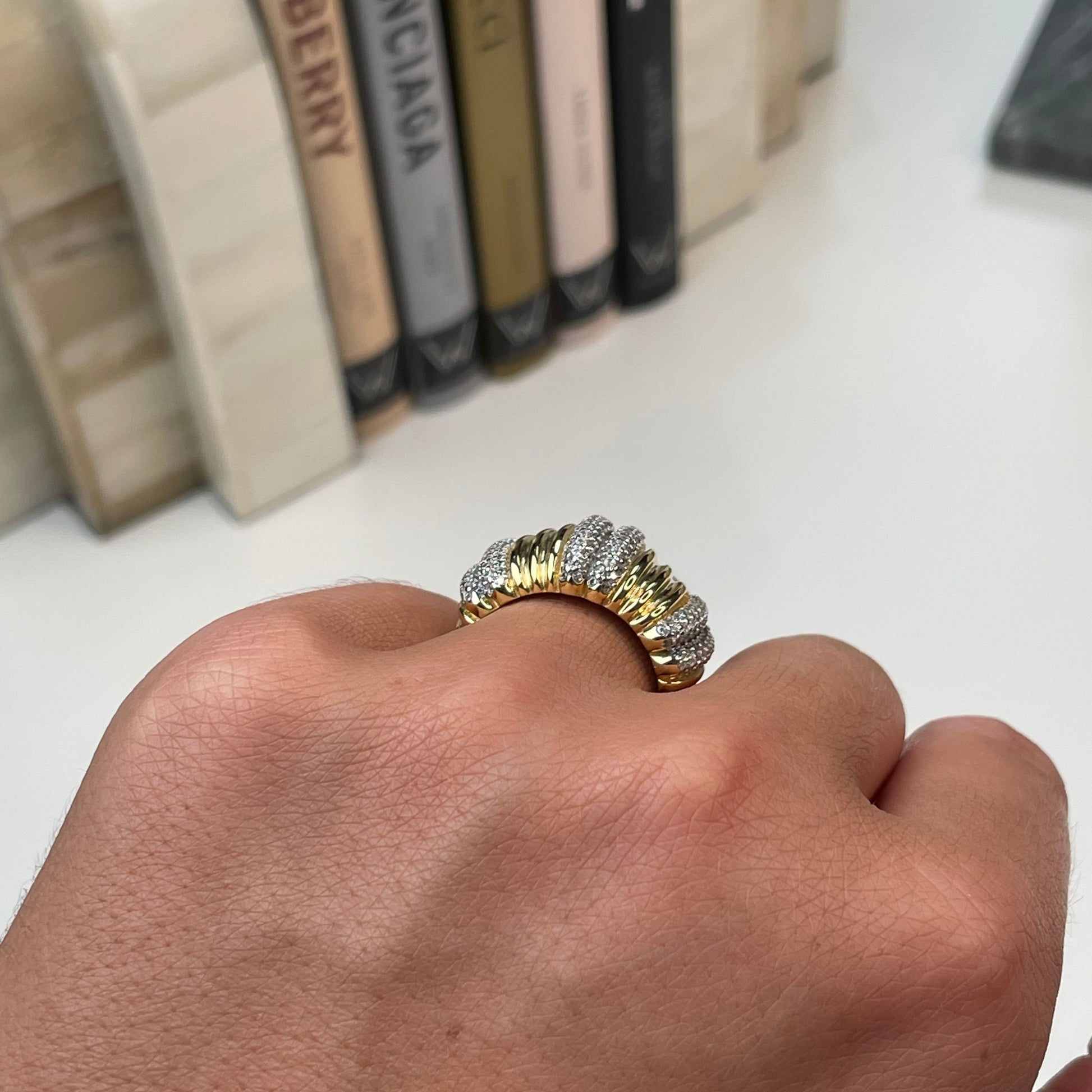 Sunshine CZ Trilogy Gadroon Ring - John Ross Jewellers