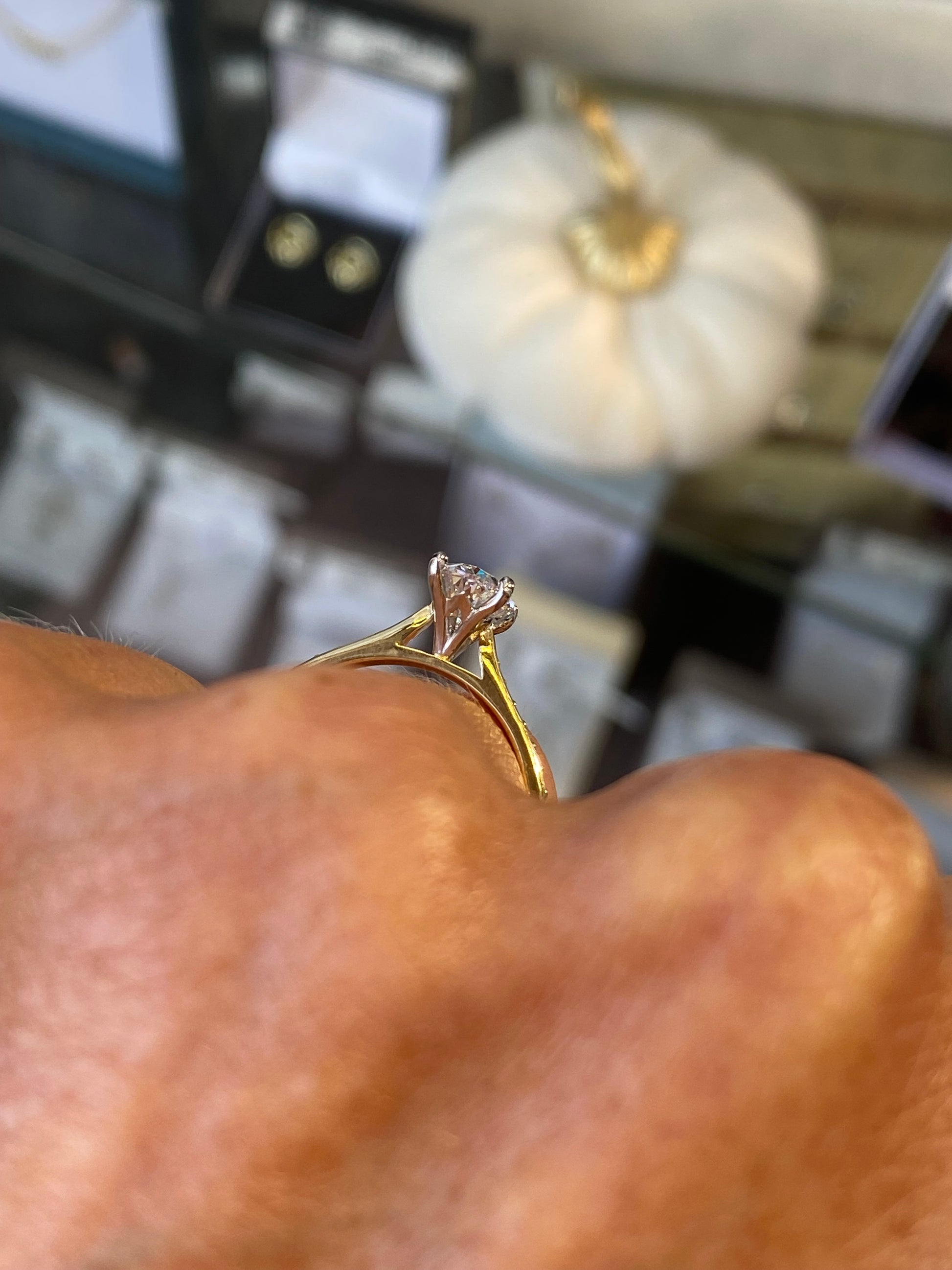 18ct Gold Solitaire Engagement Ring | Certificated Oval Lab 1.21ct - John Ross Jewellers