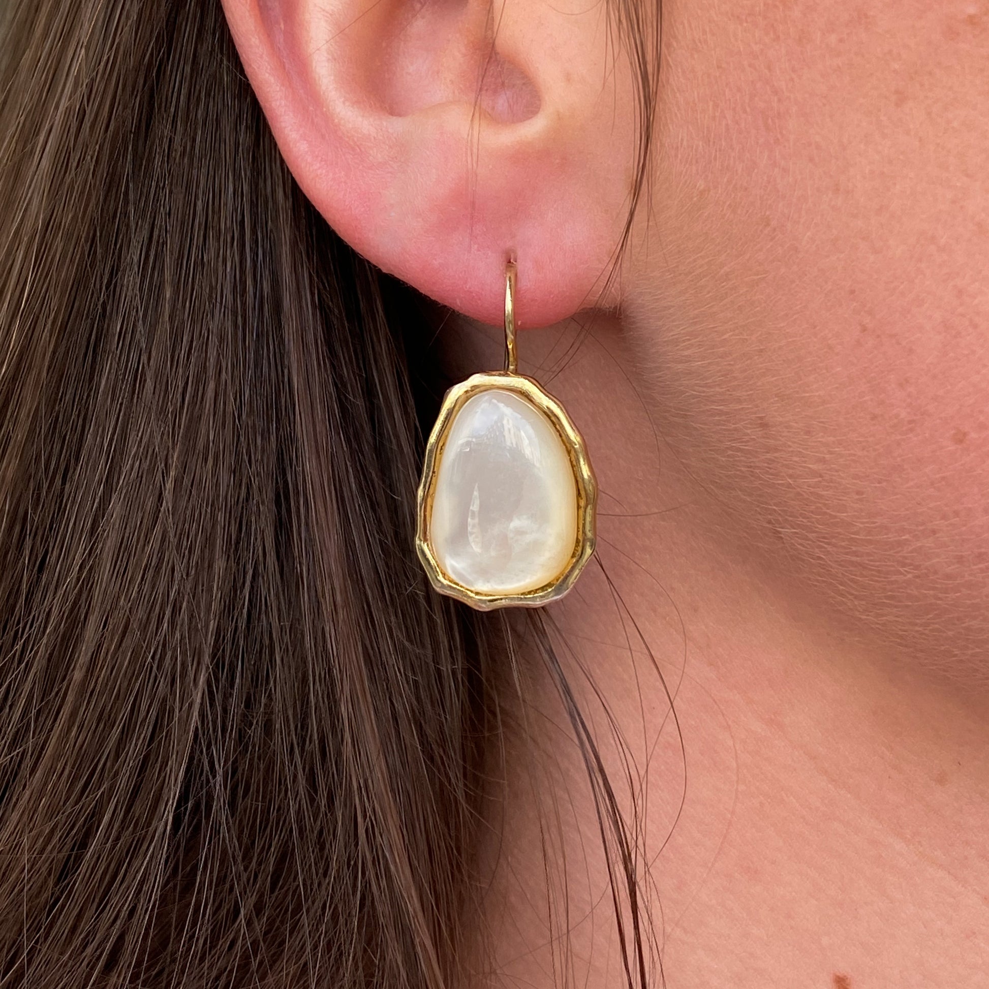 Mother of Pearl Drop Earrings | 32x17mm - John Ross Jewellers