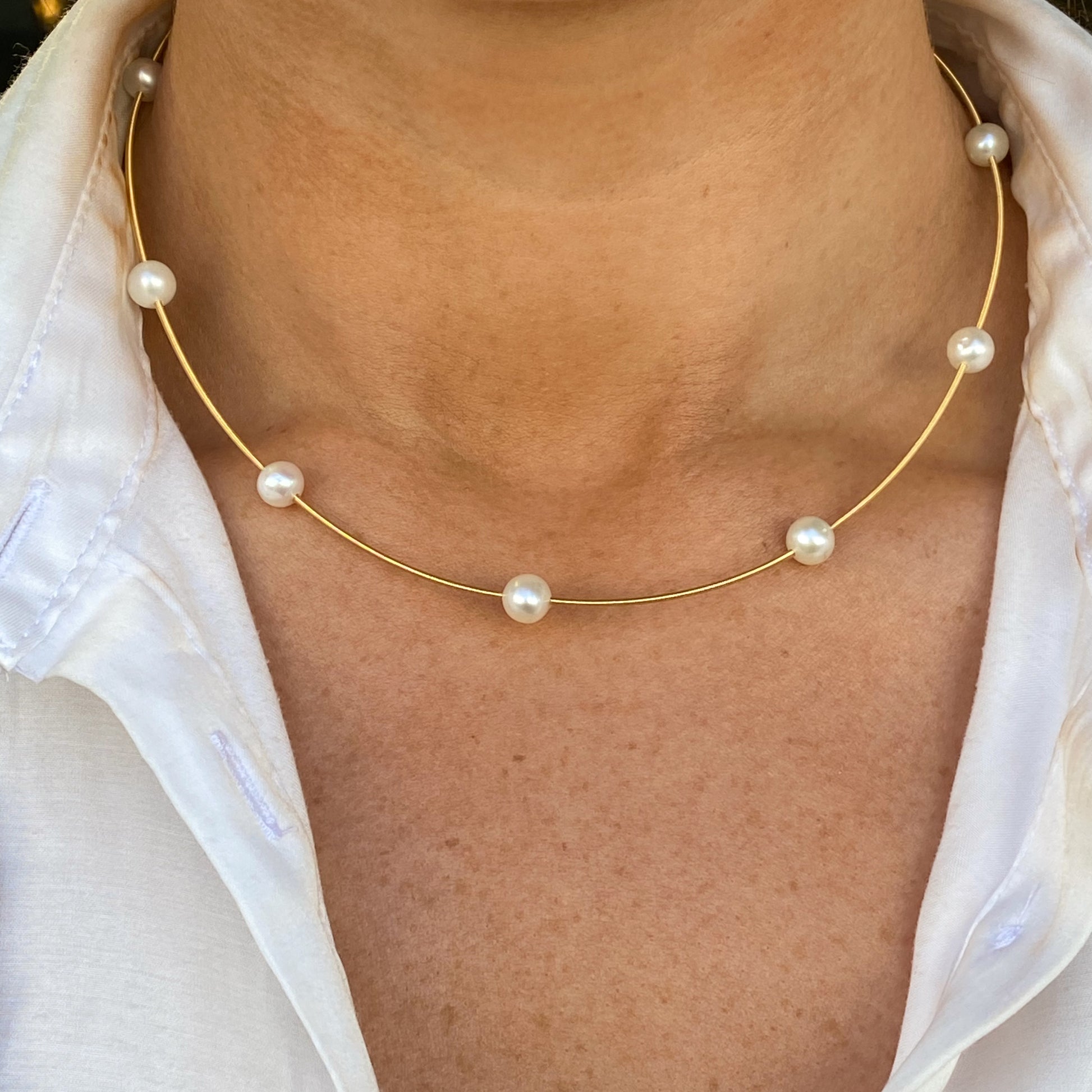 Sunshine Freshwater Pearl Omega Necklace - John Ross Jewellers
