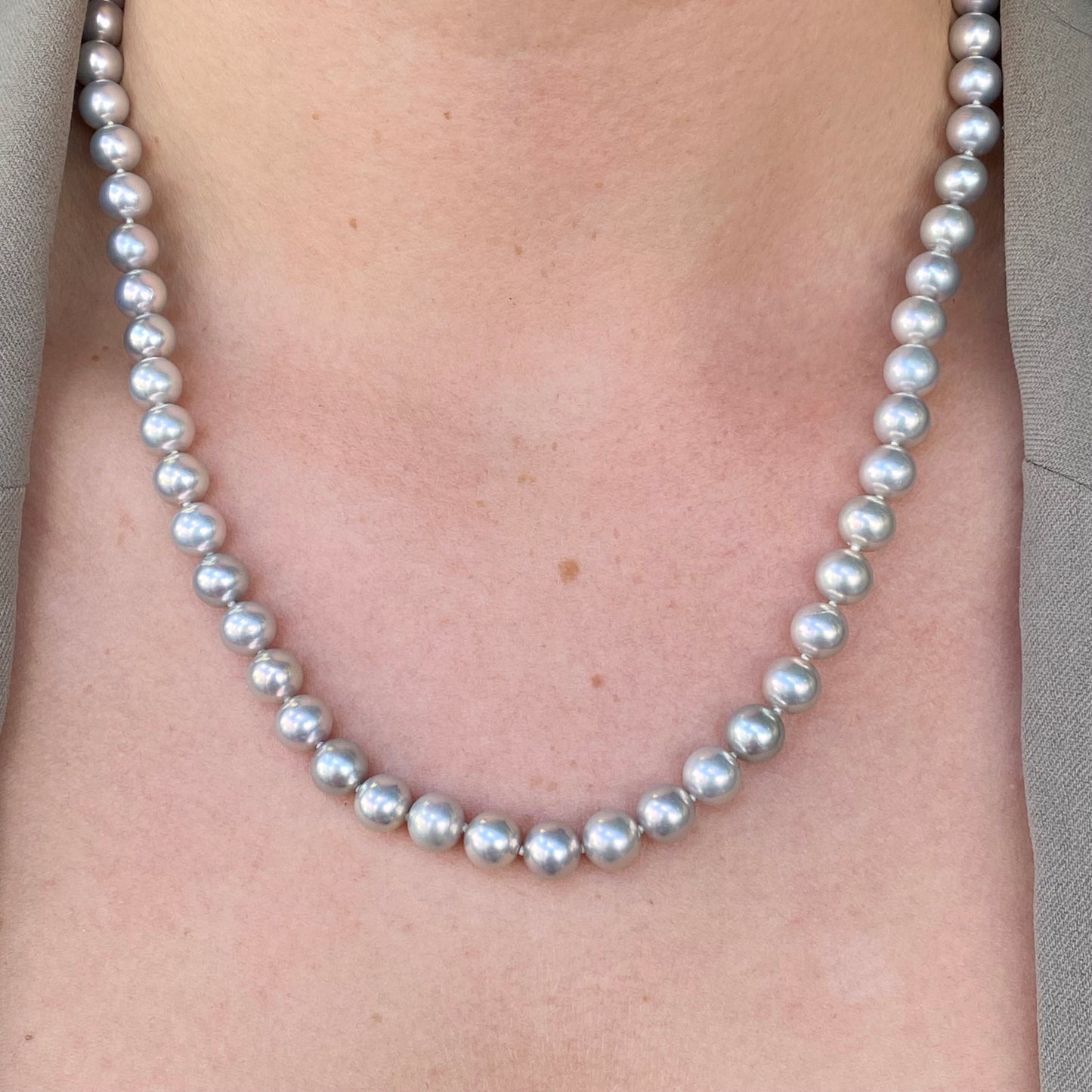 Soft Grey Cultured Freshwater Pearl Necklace