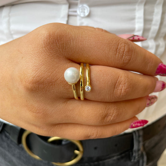Sunshine Shell Pearl Wraparound Ring | 8mm - John Ross Jewellers