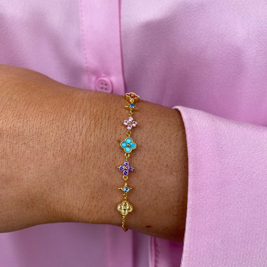 Sunshine Multi-Coloured Quatrefoil Bracelet - John Ross Jewellers
