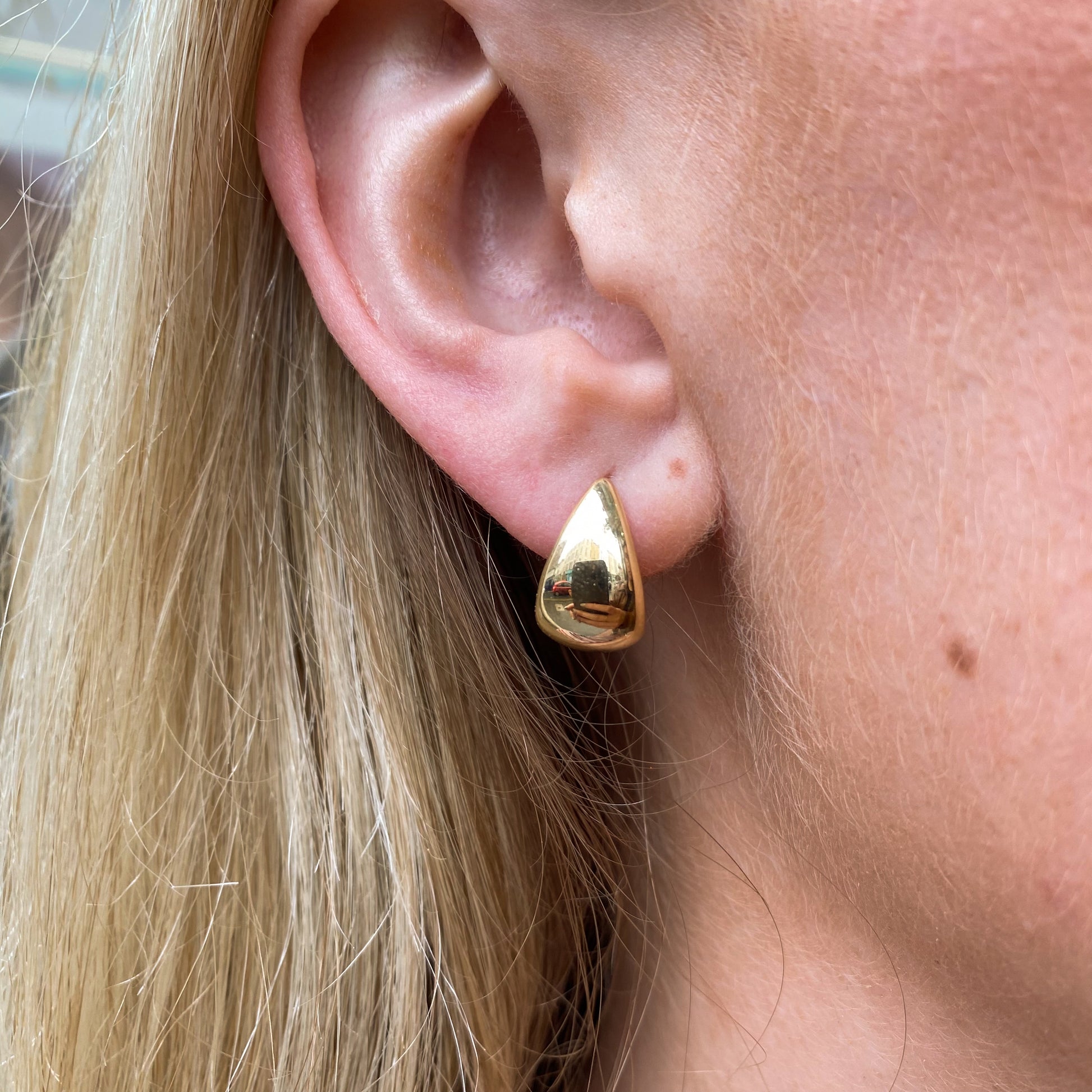 9ct Gold J Hoop Earrings - John Ross Jewellers