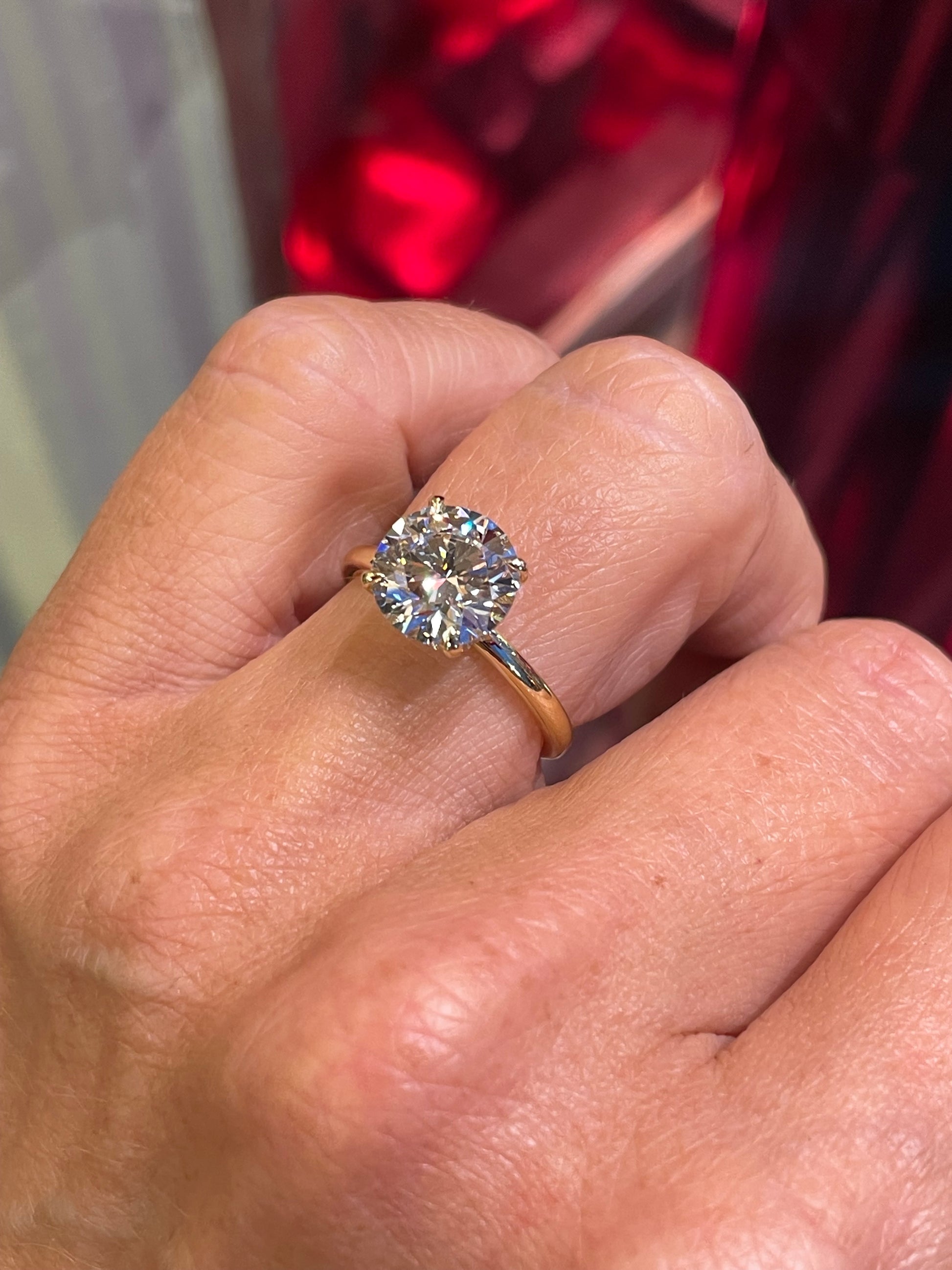 18ct Gold Solitaire Engagement Ring | 3.09ct Lab Certificated - John Ross Jewellers