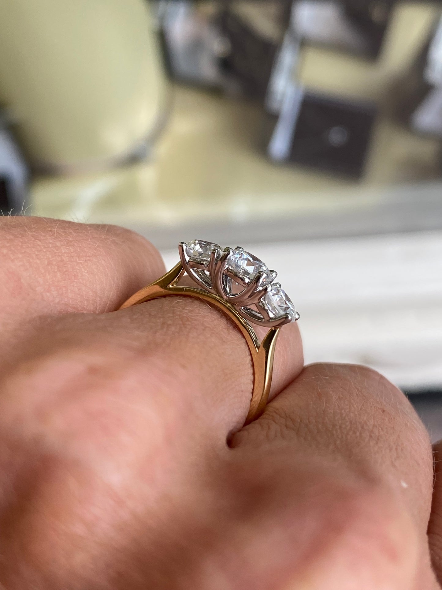 18ct Gold Trilogy Engagement Ring | Certificated Lab 1.75ct