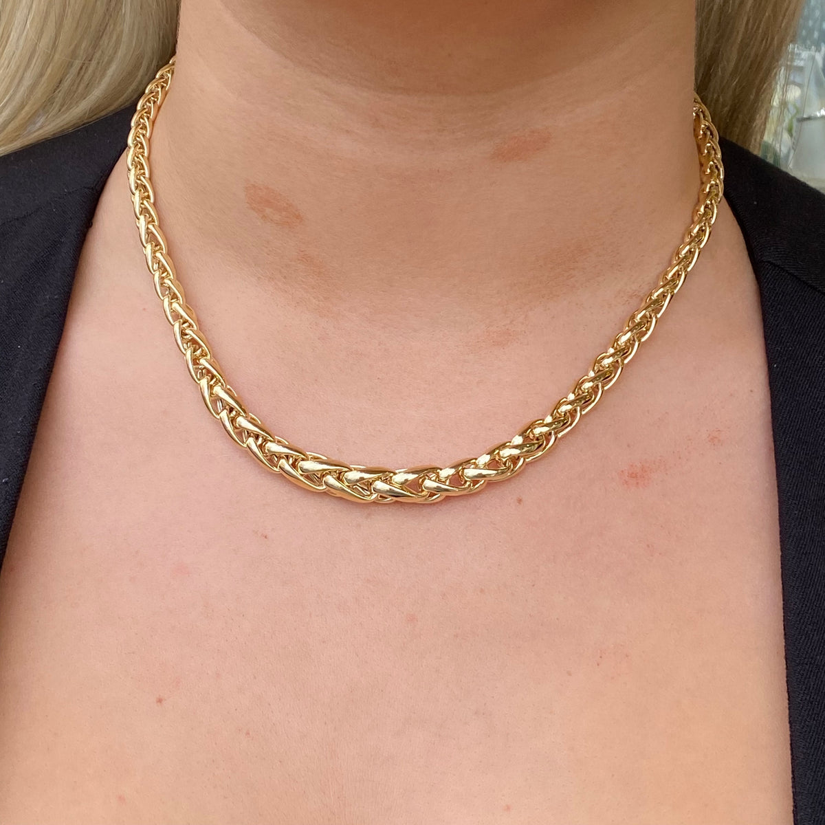 9ct Gold Graduated Chunky Palmier Necklace