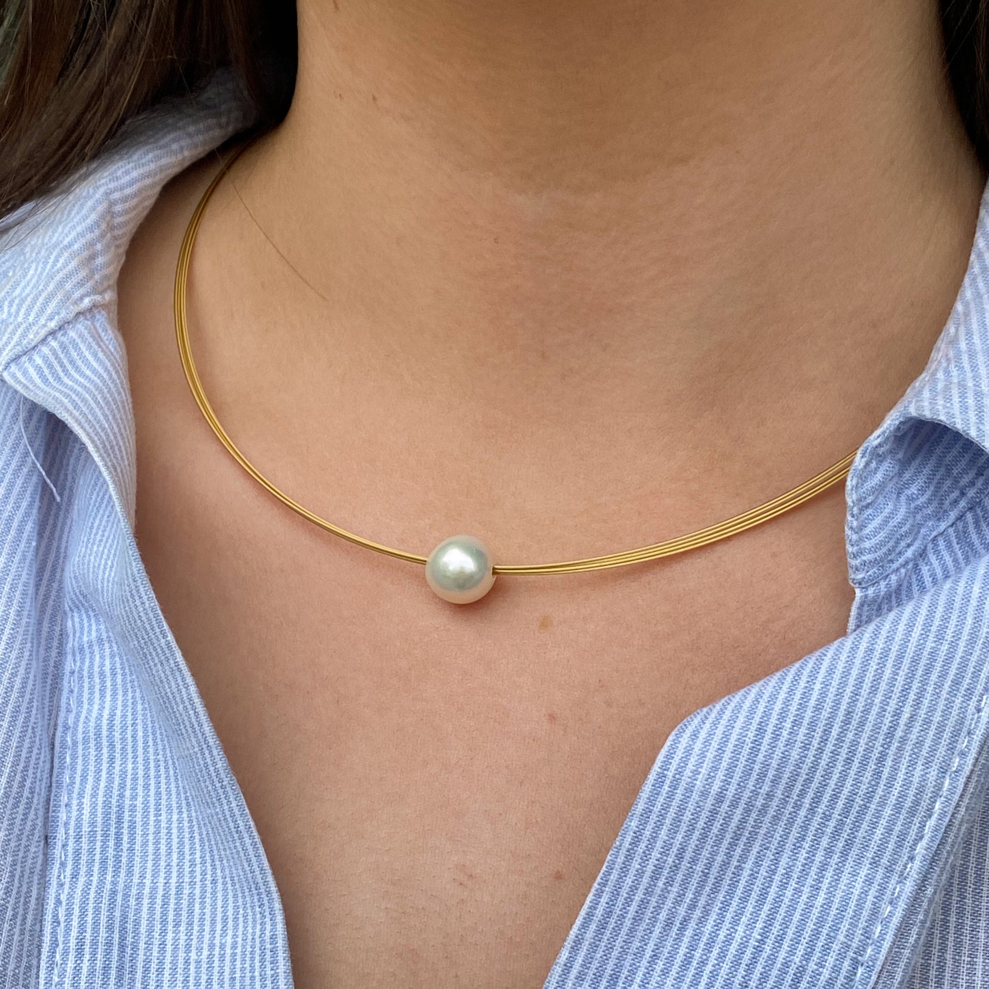 Sunshine Freshwater Pearl Omega Necklace | 10-11mm - John Ross Jewellers