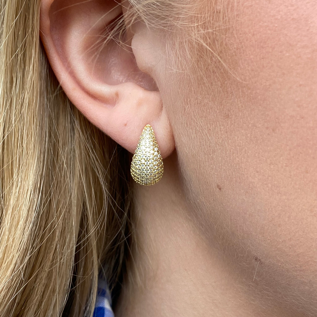 Sunshine Pavé CZ Teardrop Earrings