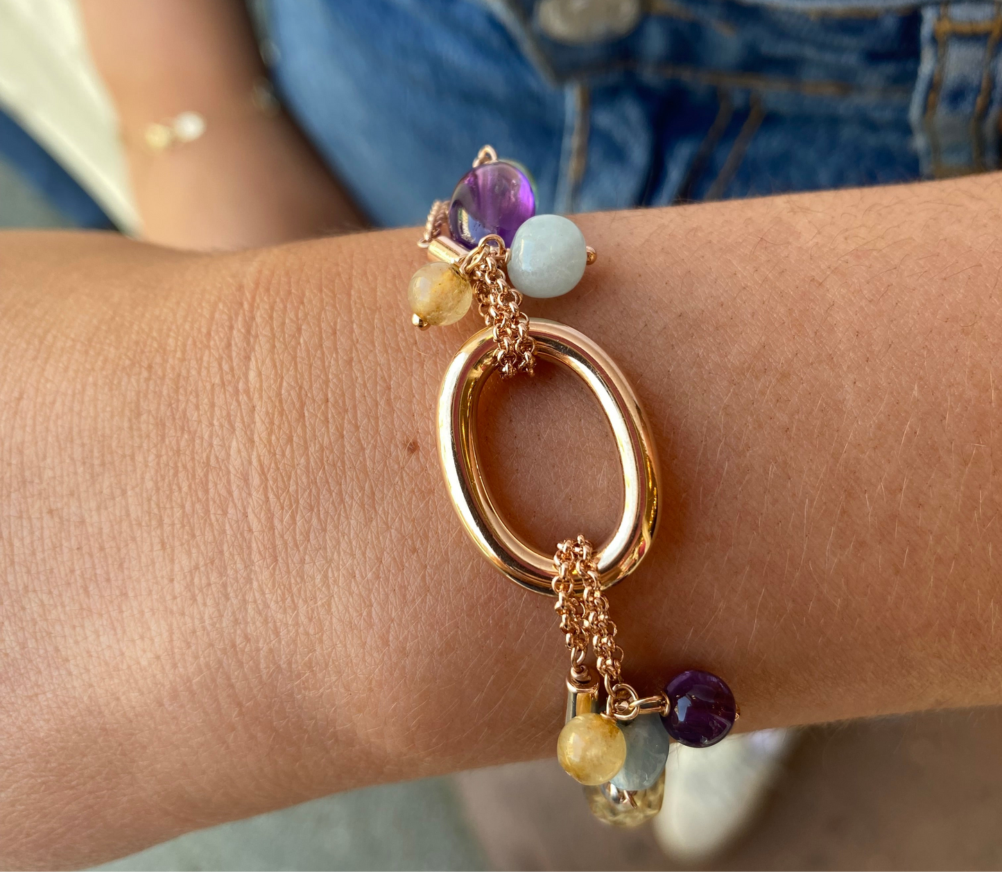 Baroque Bracelet | Horos | Amethyst & Quartz - John Ross Jewellers