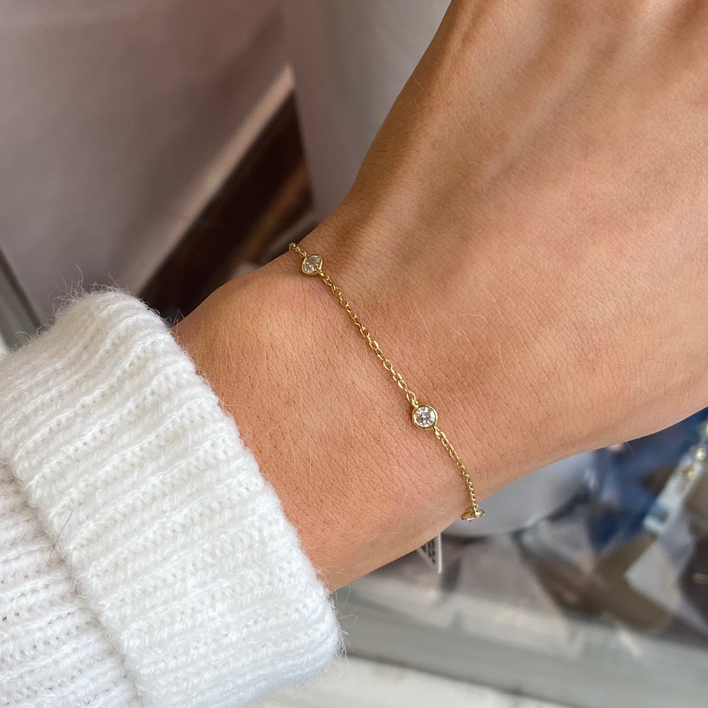 18ct Gold 0.56ct Diamond By The Yard Bracelet - John Ross Jewellers