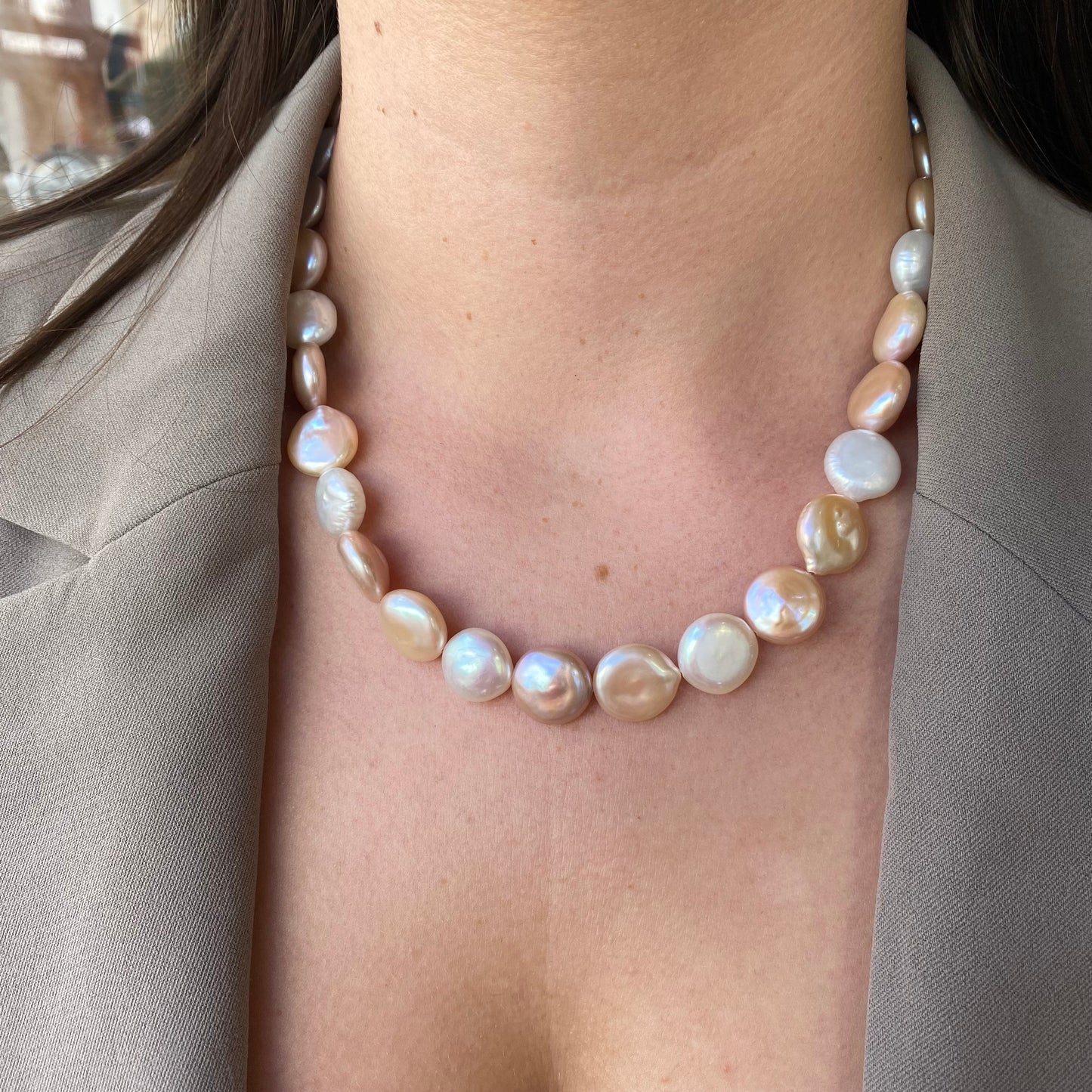 Peaches & Cream Cultured Freshwater Pearl Necklace