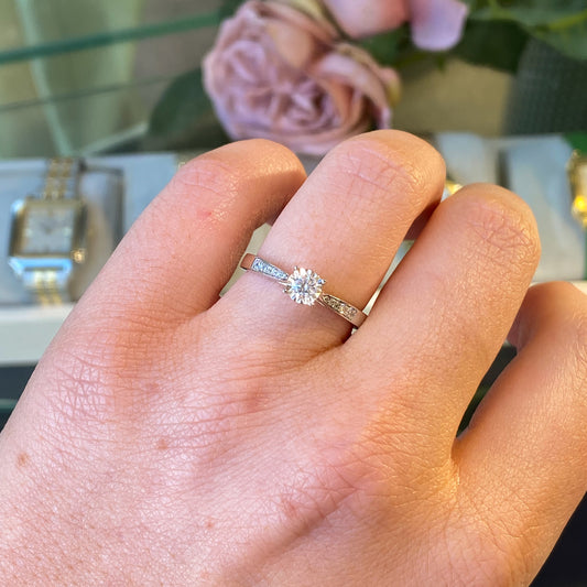 9ct White Gold Diamond Solitaire Engagement Ring | 0.28ct - John Ross Jewellers
