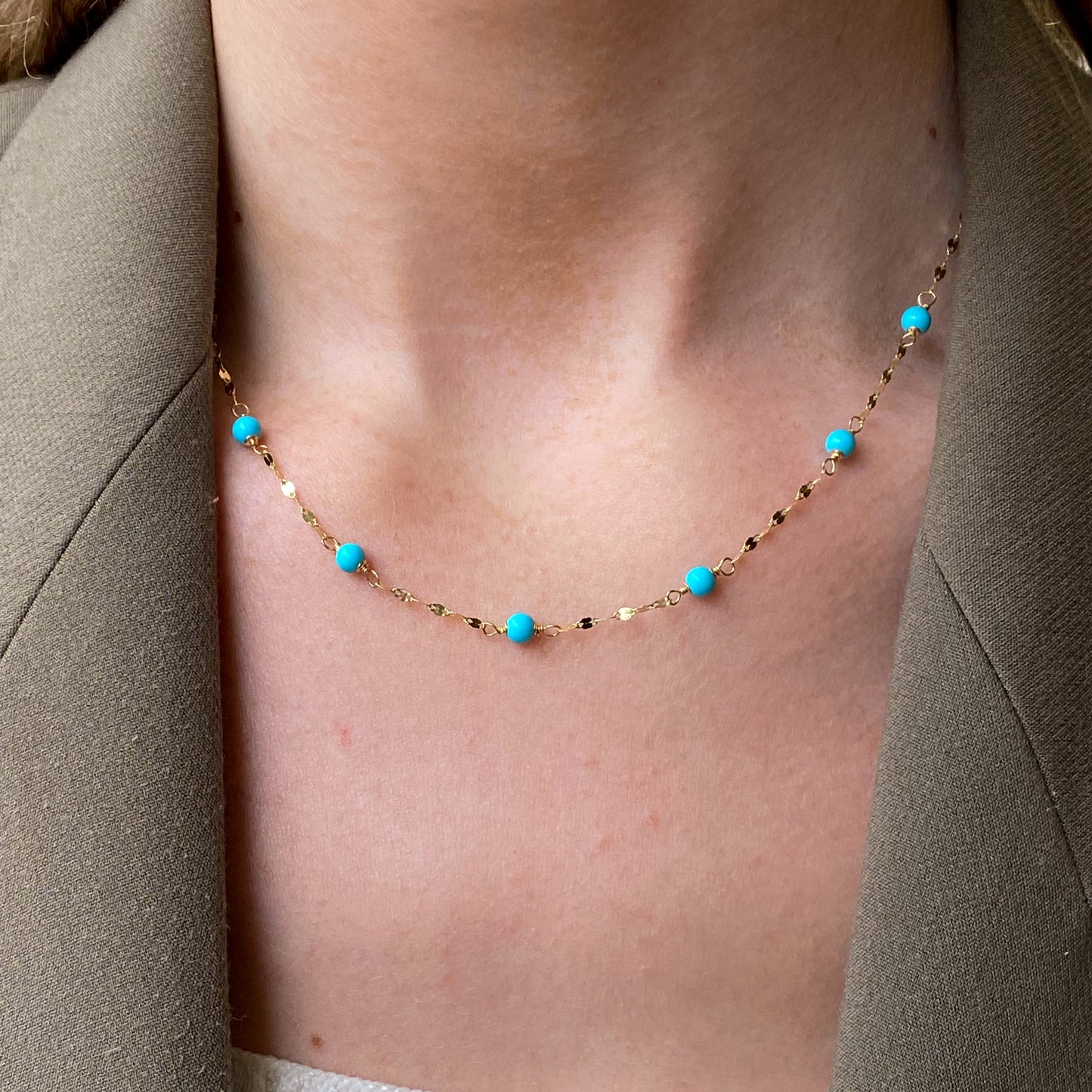 18ct Gold Turquoise Tiziano Necklace