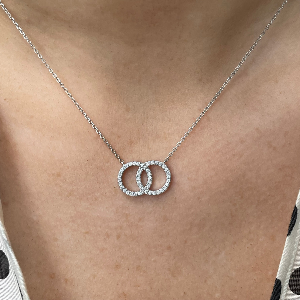 Silver CZ Unity Necklace