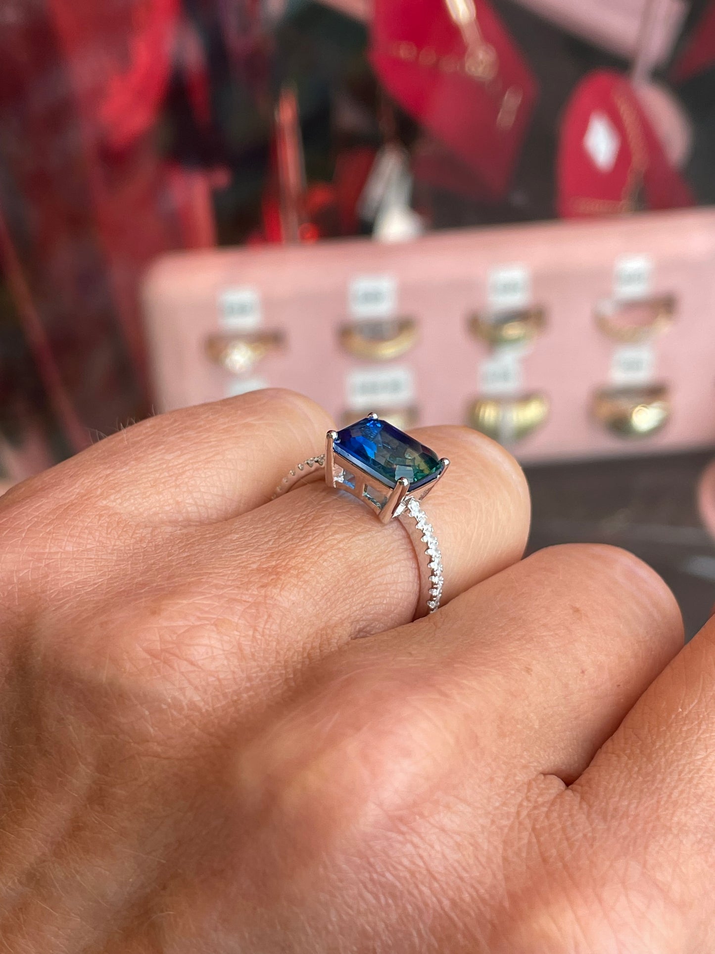 Silver Side to Side Solitaire Ring | Peacock - John Ross Jewellers