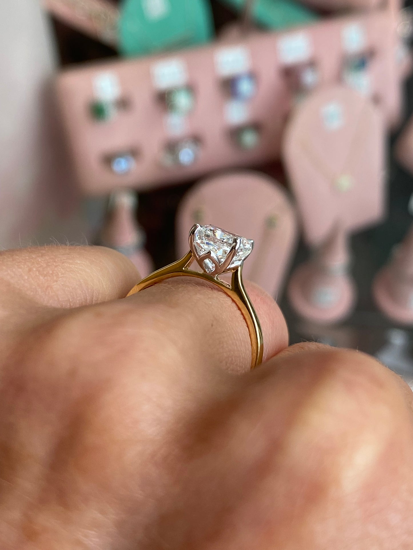 TCA 18ct gold cushion solitaire engagement ring with a 2.02ct certificated lab-grown diamond, elegant and sparkling jewelry piece